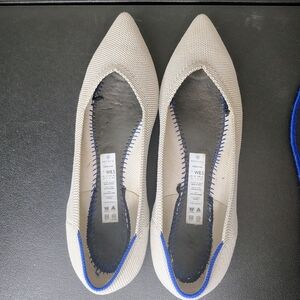 Rothy's Cream and Blue Women's Flats